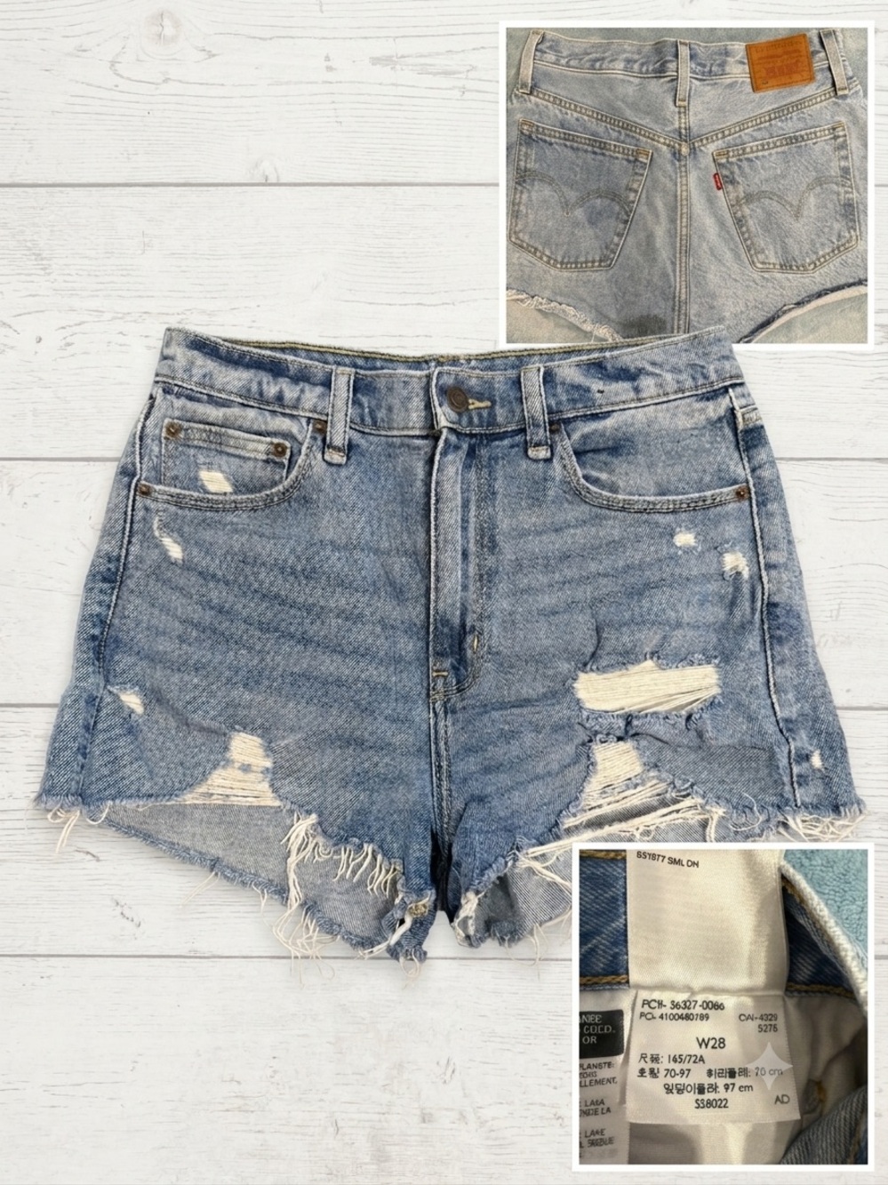 Levi's 501 Women's Light Blue Distressed Denim Cutoff Shorts